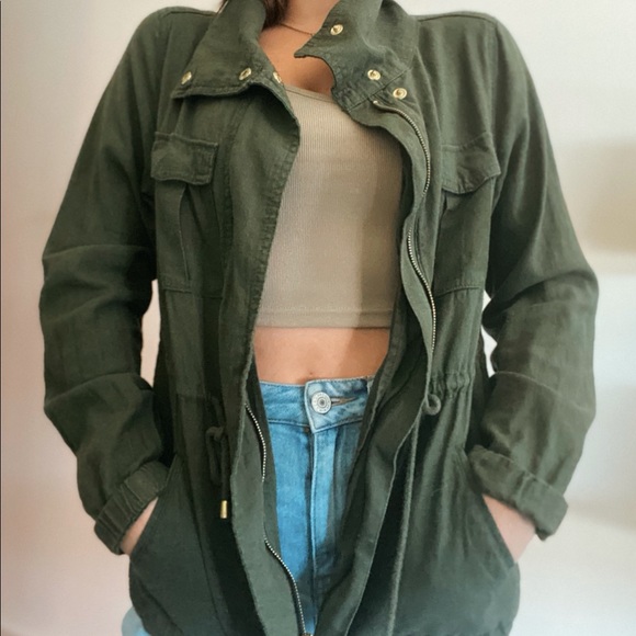 Old Navy Jackets & Blazers - Green lightweight jacket - button and zip cargo
